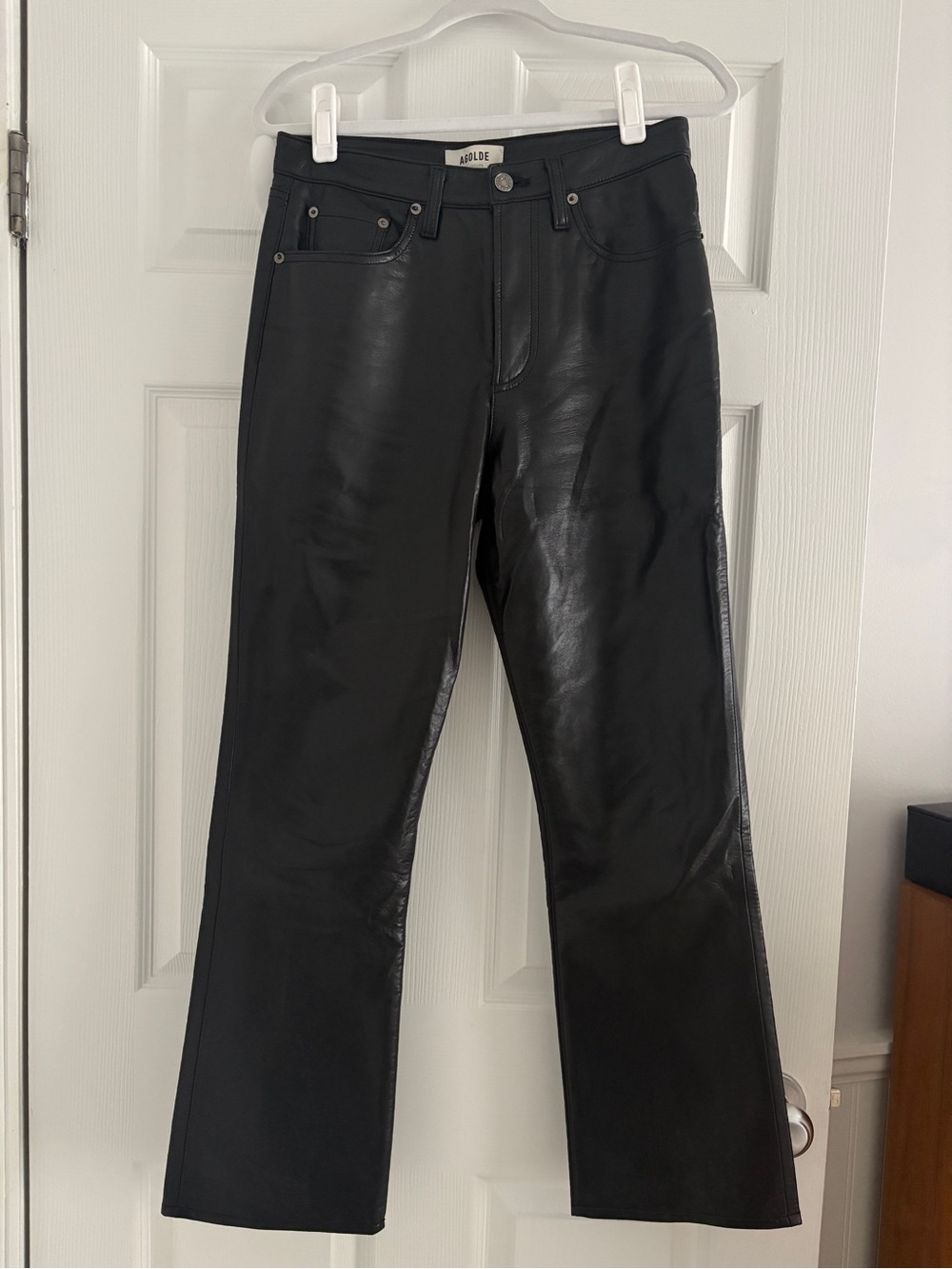 Agolde Black Faux Leather Straight Leg Jeans 🖤 Size 26